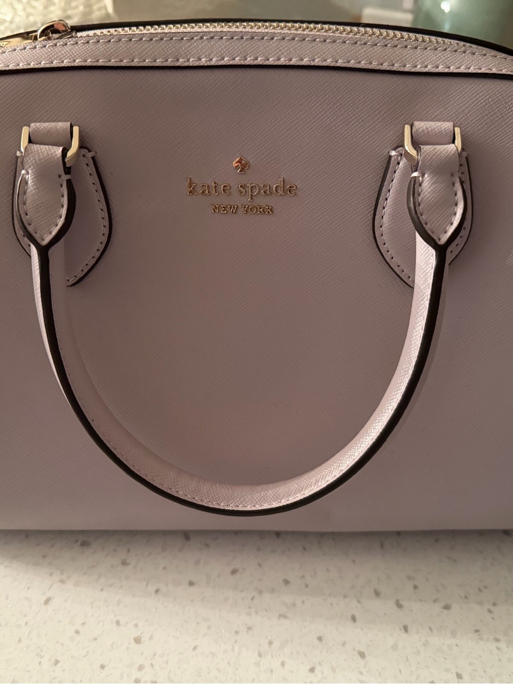 kate spade Pale Pink Structured Satchel with Gold Hardware